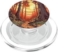 Grafica del paesaggio dell'annata del percorso della foresta PopSockets PopGrip per MagSafe