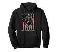 Grafica della Bandiera USA Templar Knight Crusader Felpa con Cappuccio