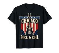 Grafica della Città della Musica Rock And Roll di Chicago Maglietta