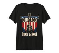 Grafica della Città della Musica Rock And Roll di Chicago Maglietta Premium