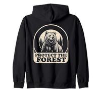 Grafica della Natura dell'orso Grizzly retrò della Foresta Felpa con Cappuccio