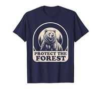 Grafica della Natura dell'orso Grizzly retrò della Foresta Maglietta