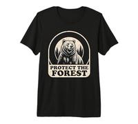 Grafica della Natura dell'orso Grizzly retrò della Foresta Maglietta Premium