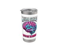 Grafica della psicologia delle neuroscienze cerebrali di Neuro Squad Bicchiere termico in acciaio inox doppia parete