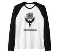 Grafica dell'ala della Bussola perduta ma pericolosa Maglia con Maniche Raglan