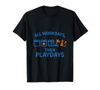Grafica dell'equilibrio tra Lavoro e Vita privata, Tutti i Giorni lavorativi e Poi i Giorni di Gioco Maglietta
