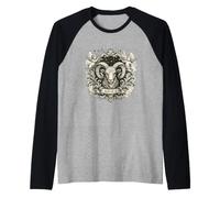 Grafica dell'incisione Vintage Ariete Maglia con Maniche Raglan