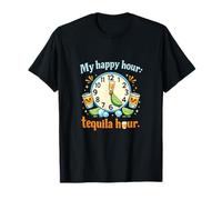 Grafica dell'orologio My Happy Hour Tequila Hour Party Crew Maglietta