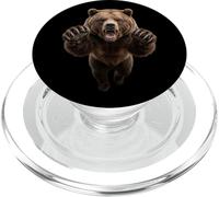 Grafica di animali selvatici con orso Grizzly che salta feroce PopSockets PopGrip per MagSafe