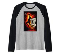 Grafica di Basket Schiacciata Verso la Vetta Maglia con Maniche Raglan