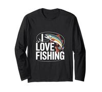 Grafica di cattura per appassionati di pesca I Love Fishing Maglia a Manica