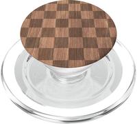 Grafica di sfondo fresco a scacchi con stampa in legno vintage PopSockets PopGrip per MagSafe