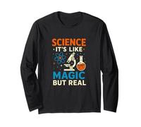 Grafica Divertente con Citazione di Scienza Magica Maglia a Manica