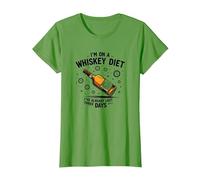 Grafica Divertente con Citazione I'm On A Whiskey Dietet Maglietta, Donna, Erba, 3XL