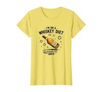Grafica Divertente con Citazione I'm On A Whiskey Dietet Maglietta, Donna, Limone, M