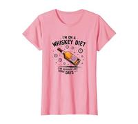 Grafica Divertente con Citazione I'm On A Whiskey Dietet Maglietta, Donna, Rosa, L