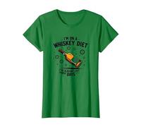 Grafica Divertente con Citazione I'm On A Whiskey Dietet Maglietta, Donna, Verde Mela, 3XL