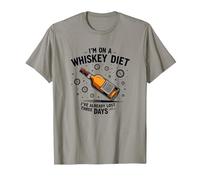 Grafica Divertente con Citazione I'm On A Whiskey Dietet Maglietta, Uomo, Ardesia, XXL
