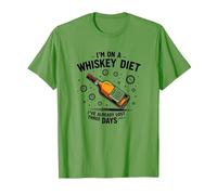 Grafica Divertente con Citazione I'm On A Whiskey Dietet Maglietta, Uomo, Erba, S