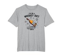 Grafica Divertente con Citazione I'm On A Whiskey Dietet Maglietta, Uomo Taglie Grandi, Grigio Melange, 6X Tall