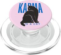 Grafica divertente con citazione "Karma is a Cat" per amanti dei gatti PopSockets PopGrip per MagSafe