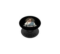 Grafica divertente con Gesù che sto dicendo papà telefonata PopSockets PopGrip Adesivo
