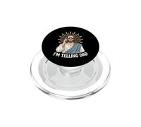 Grafica divertente con Gesù che sto dicendo papà telefonata PopSockets PopGrip per MagSafe