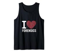 Grafica Divertente con Impronte digitali I Love Forensics dicendo Canotta