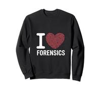 Grafica Divertente con Impronte digitali I Love Forensics dicendo Felpa