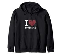 Grafica Divertente con Impronte digitali I Love Forensics dicendo Felpa con Cappuccio