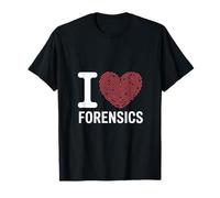 Grafica Divertente con Impronte digitali I Love Forensics dicendo Maglietta