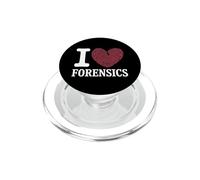 Grafica divertente con impronte digitali "I Love Forensics dicendo" PopSockets PopGrip per MagSafe