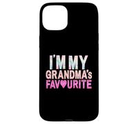 Grafica divertente con scritta "Grandma's Favorite Grandson" Custodia per iPhone 15 Plus