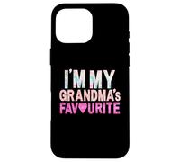 Grafica divertente con scritta "Grandma's Favorite Grandson" Custodia per iPhone 16 Pro Max