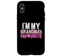 Grafica divertente con scritta "Grandma's Favorite Grandson" Custodia per iPhone X/XS