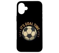 Grafica divertente da calcio "It's Goal Time" Custodia per iPhone 16 Plus