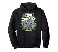 Grafica divertente dei non morti di I Love Zombies Felpa con Cappuccio