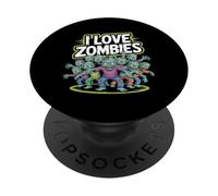Grafica divertente dei non morti di I Love Zombies PopSockets PopGrip Adesivo