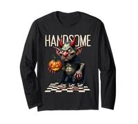 Grafica divertente e bella di Halloween del diavolo per gli uomini Maglia a Manica