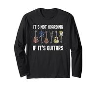 Grafica divertente per chitarristi con scritta "It's Not Hoarding If It's Guitars" Maglia a Manica
