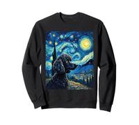 Grafica elegante Barboncino Van Gogh Notte Stellata Felpa