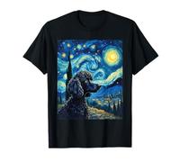 Grafica Elegante Barboncino Van Gogh Notte Stellata Maglietta
