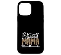 Grafica elegante con stampa leopardata della mamma benedetta Custodia per iPhone 13 Pro Max