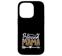 Grafica elegante con stampa leopardata della mamma benedetta Custodia per iPhone 14 Pro