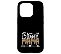 Grafica elegante con stampa leopardata della mamma benedetta Custodia per iPhone 15 Pro