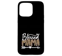 Grafica elegante con stampa leopardata della mamma benedetta Custodia per iPhone 15 Pro Max