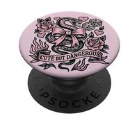 Grafica estetica carina ma pericolosa del tatuaggio dell'arco del serpente PopSockets PopGrip Adesivo