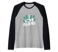 Grafica Extraterrestre Carina I Love Aliens Maglia con Maniche Raglan