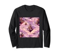 Grafica Fantasy Castle Sky Dragons Floating Kingdom Maglia a Manica