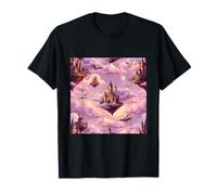 Grafica Fantasy Castle Sky Dragons Floating Kingdom Maglietta
